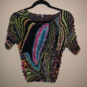 Vintage retro popcorn crop top